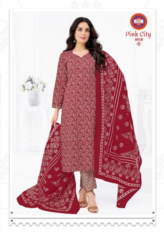 Jsc pink city vol 1 cotton dress material wholesale